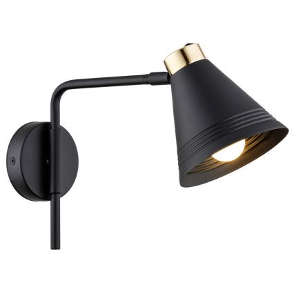 Argon 8008 - Nástenná lampa AVALONE 1xE27/15W/230V 34 cm čierna/zlatá