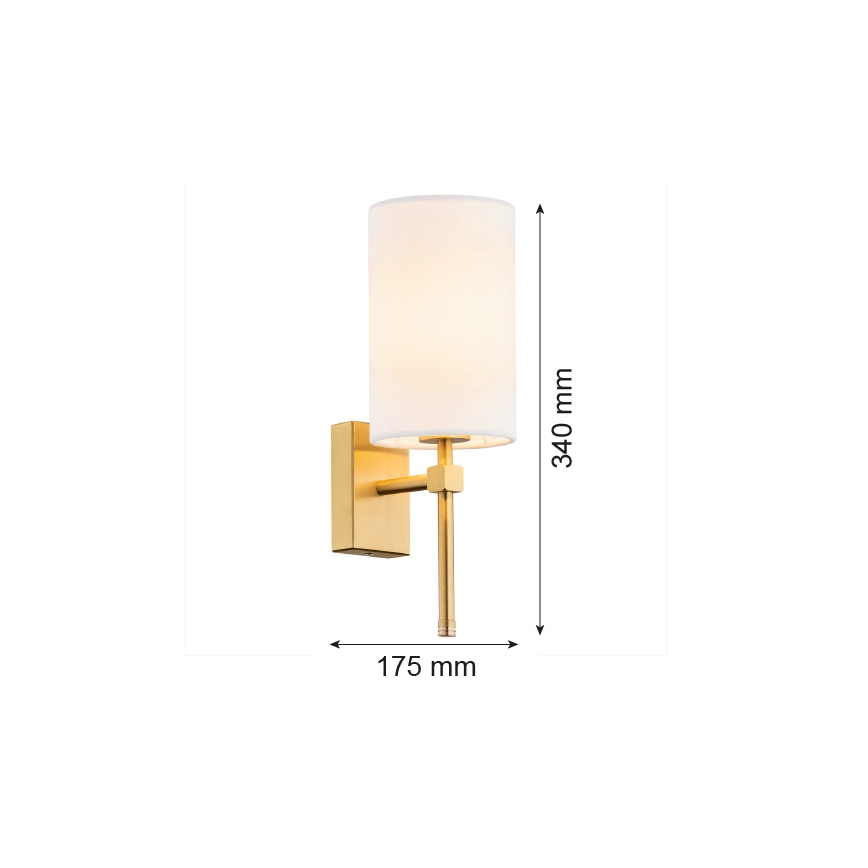 Argon 8034 - Nástenná lampa ABRUZZO 1xE14/7W/230V mosadz/biela