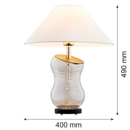 Argon 8036 - Stolná lampa VENETO 1xE27/15W/230V biela/mosadz/čierna