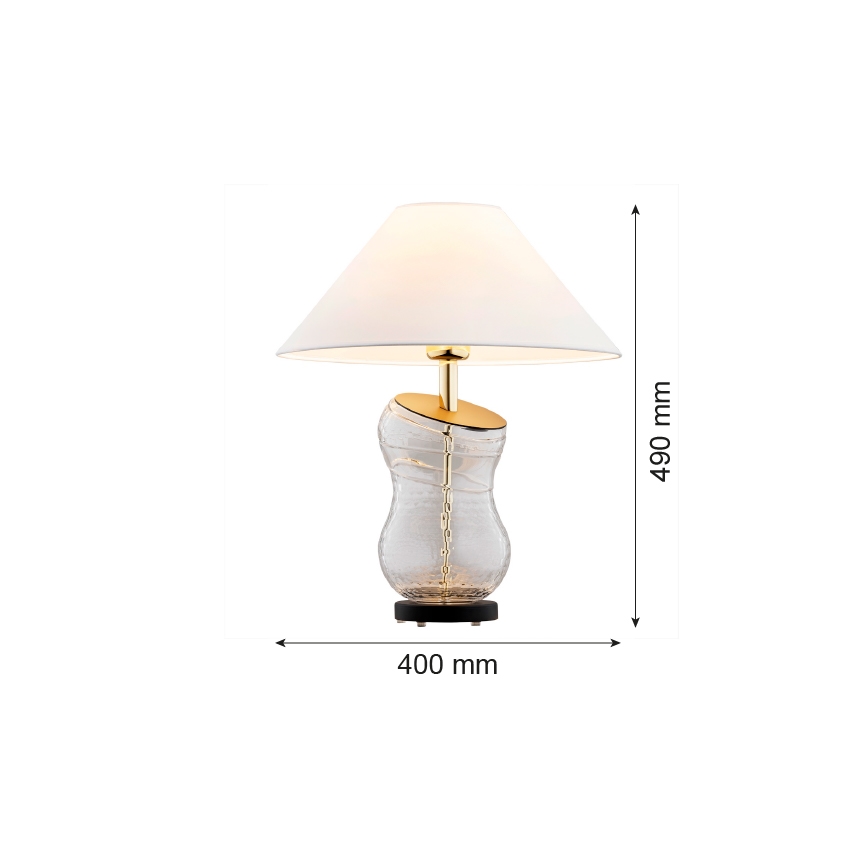Argon 8036 - Stolná lampa VENETO 1xE27/15W/230V biela/mosadz/čierna