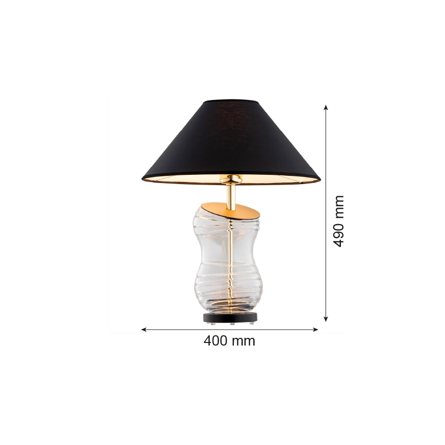 Argon 8037 - Stolná lampa VENETO 1xE27/15W/230V čierna/mosadz