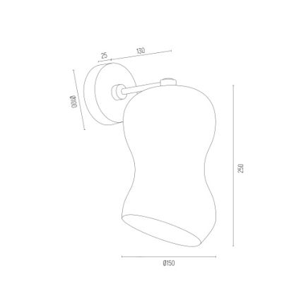 Argon 8046 - Nástenná lampa SALERNO 1xE27/15W/230V zlatá