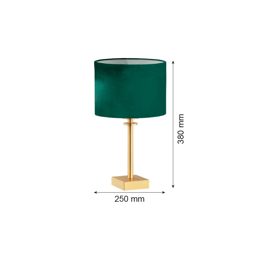 Argon 8106 - Stolná lampa ABBANO 1xE27/15W/230V mosadz/zelená