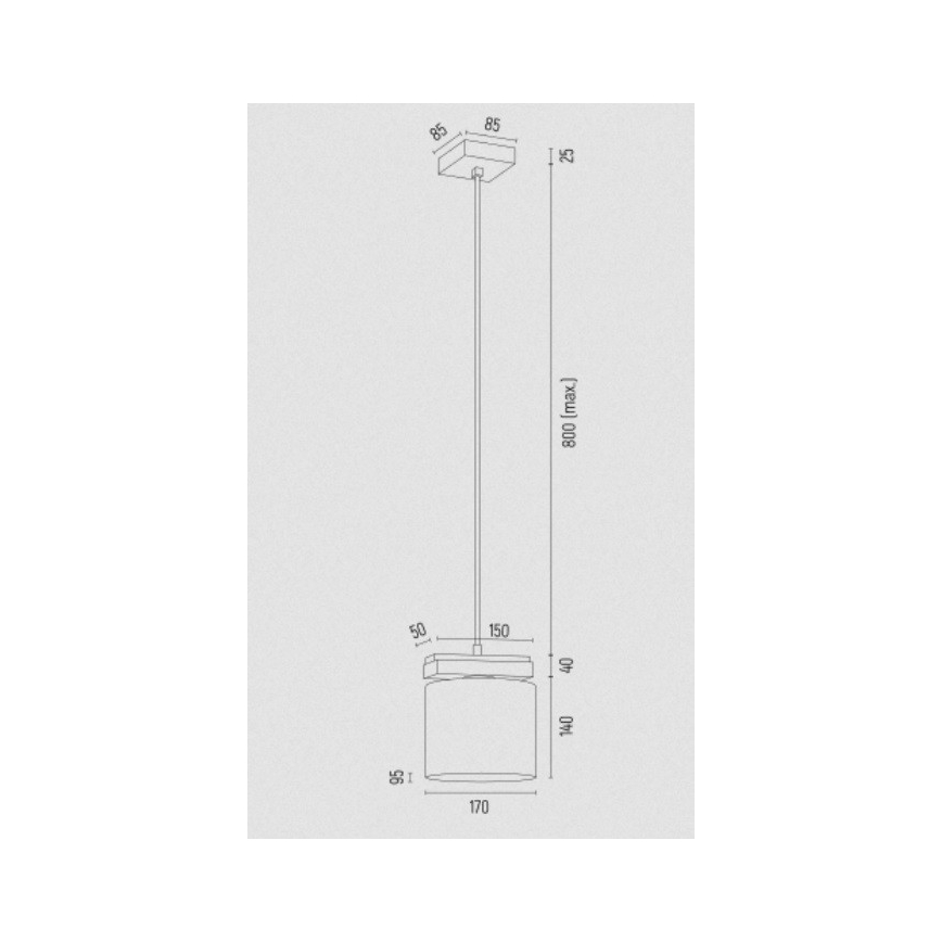 Argon 8276 - Luster na lanku CANOA 1xE27/15W/230V čierna