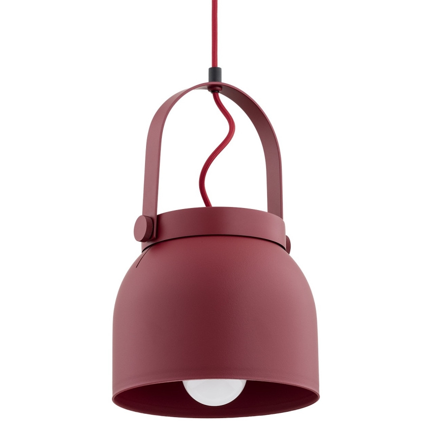 Argon 8282 - Luster na lanku LOGAN 1xE27/15W/230V pr. 20 cm červená