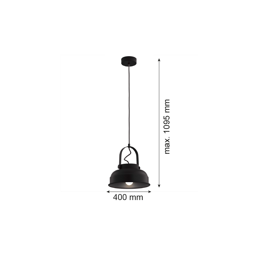 Argon 8285 - Luster na lanku DAKOTA 1xE27/15W/230V čierna