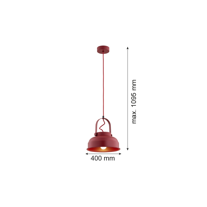 Argon 8286 - Luster na lanku DAKOTA 1xE27/15W/230V červená