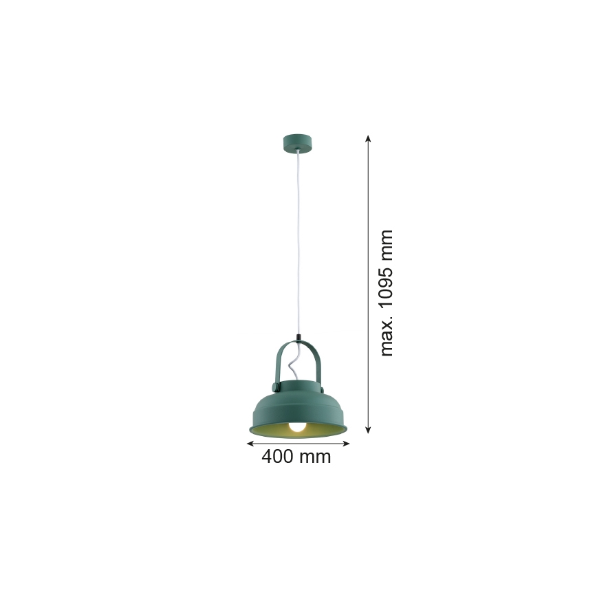 Argon 8287 - Luster na lanku DAKOTA 1xE27/15W/230V zelená