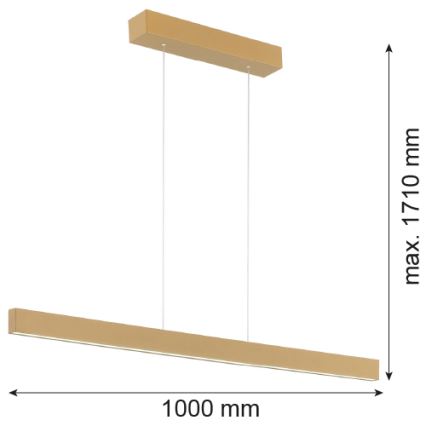 Argon 8306 - LED Luster na lanku BALANS LED/35W/230V 3000K zlatá