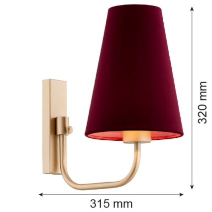 Argon 8313 - Nástenná lampa SAFIANO 1xE27/15W/230V vínová