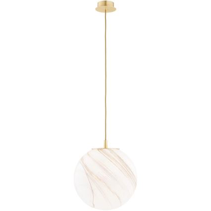 Argon 8448 - Luster na lanku ALMIROS 1xE27/15W/230V pr. 30 cm alabaster zlatá