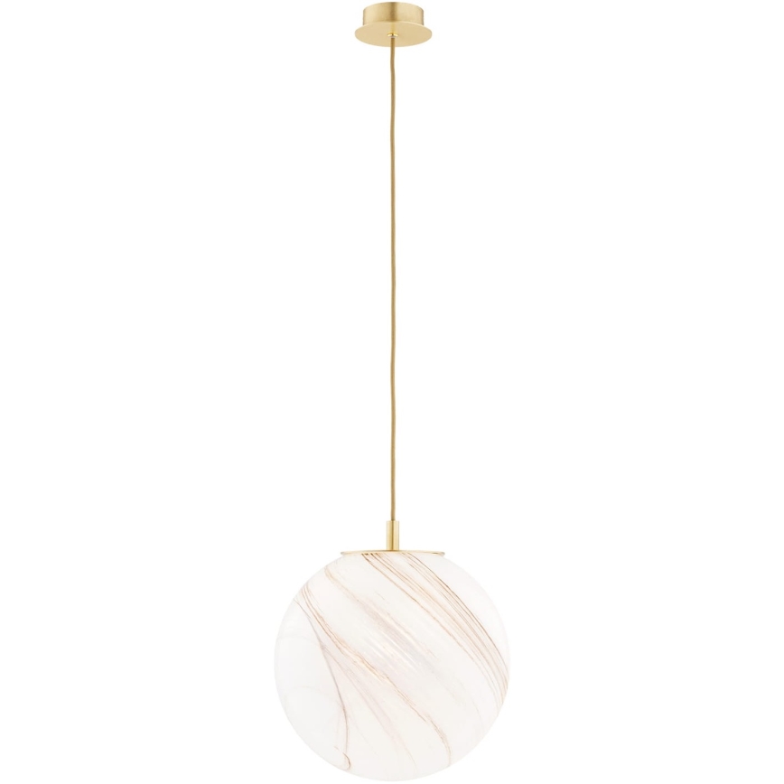 Argon 8448 - Luster na lanku ALMIROS 1xE27/15W/230V pr. 30 cm alabaster zlatá