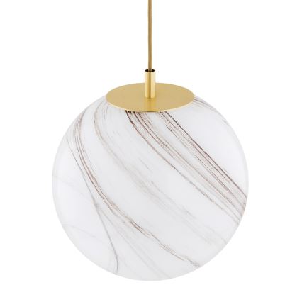 Argon 8448 - Luster na lanku ALMIROS 1xE27/15W/230V pr. 30 cm alabaster zlatá