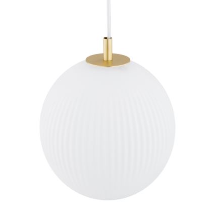 Argon 8507 - Luster na lanku PALOMA 1xE27/15W/230V pr. 25 cm zlatá/biela