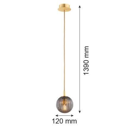 Argon 8512 - Luster na lanku PALOMA 1xE14/7W/230V pr. 12 cm zlatá/čierna