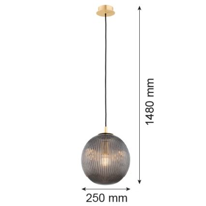 Argon 8513 - Luster na lanku PALOMA 1xE27/15W/230V pr. 25 cm zlatá/čierna