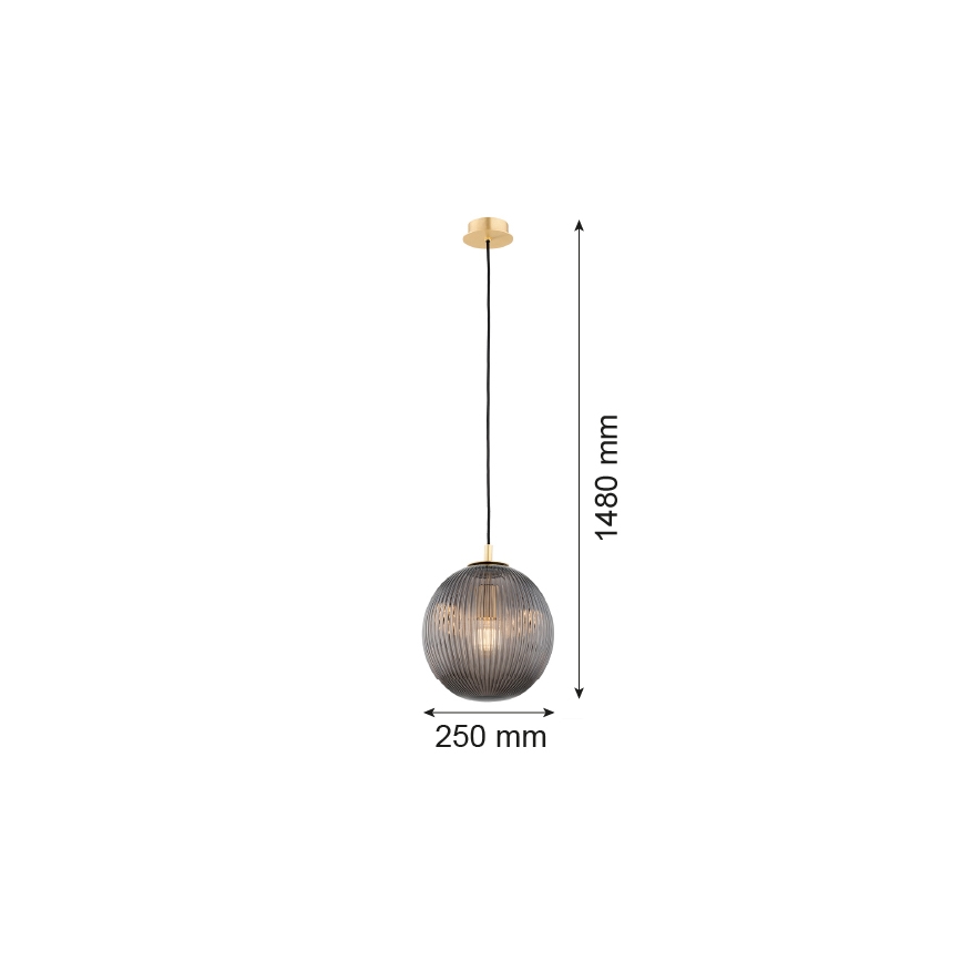 Argon 8513 - Luster na lanku PALOMA 1xE27/15W/230V pr. 25 cm zlatá/čierna