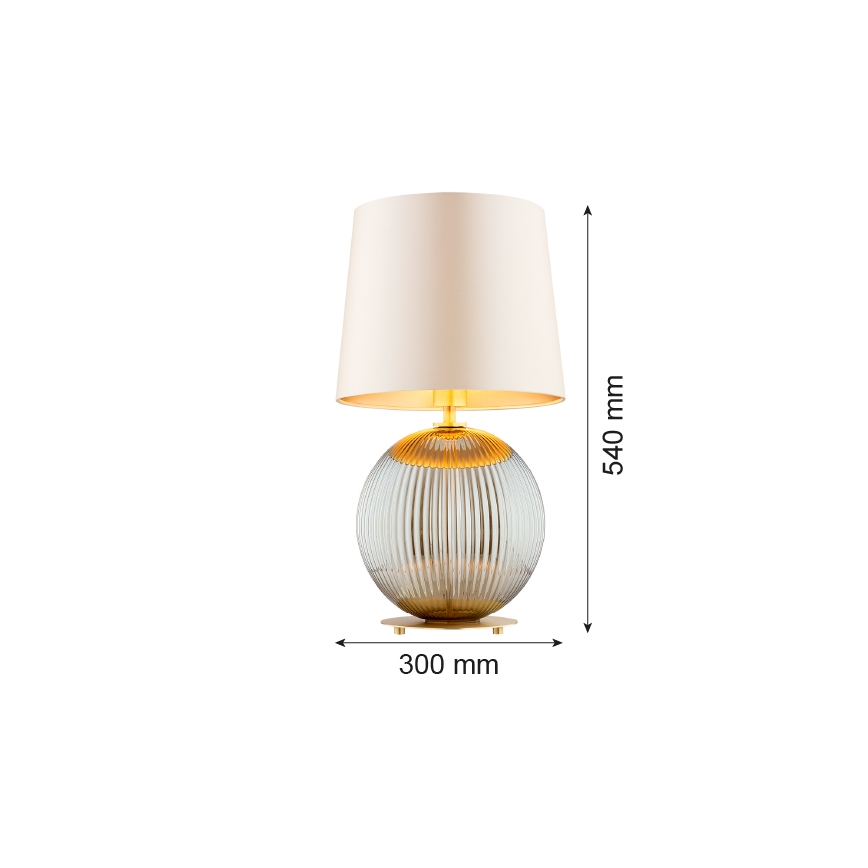 Argon 8530 - Stolná lampa HAMILTON 1xE27/15W/230V 54 cm krémová/šedá