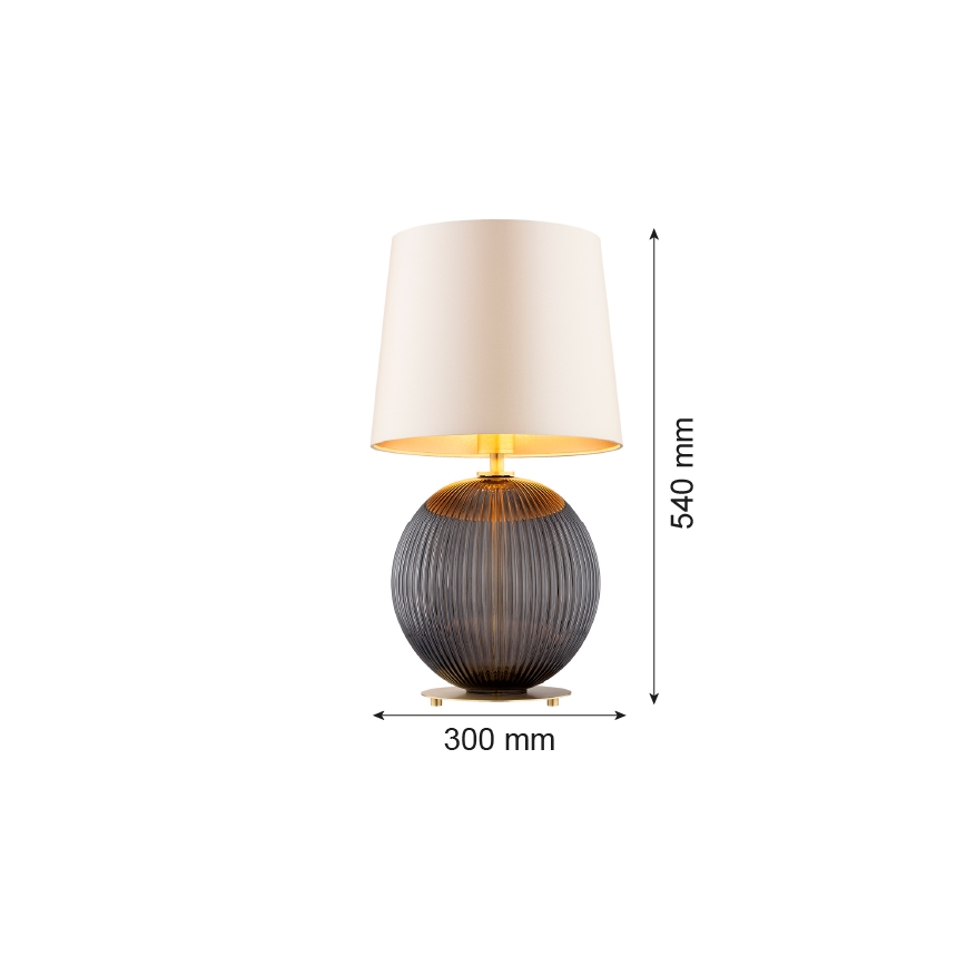 Argon 8538 - Stolná lampa HAMILTON 1xE27/15W/230V 54 cm krémová/čierna
