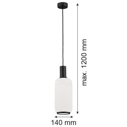 Argon 8563 - Luster na lanku SAGUNTO PLUS 1xE27/15W/230V pr. 14 cm čierna