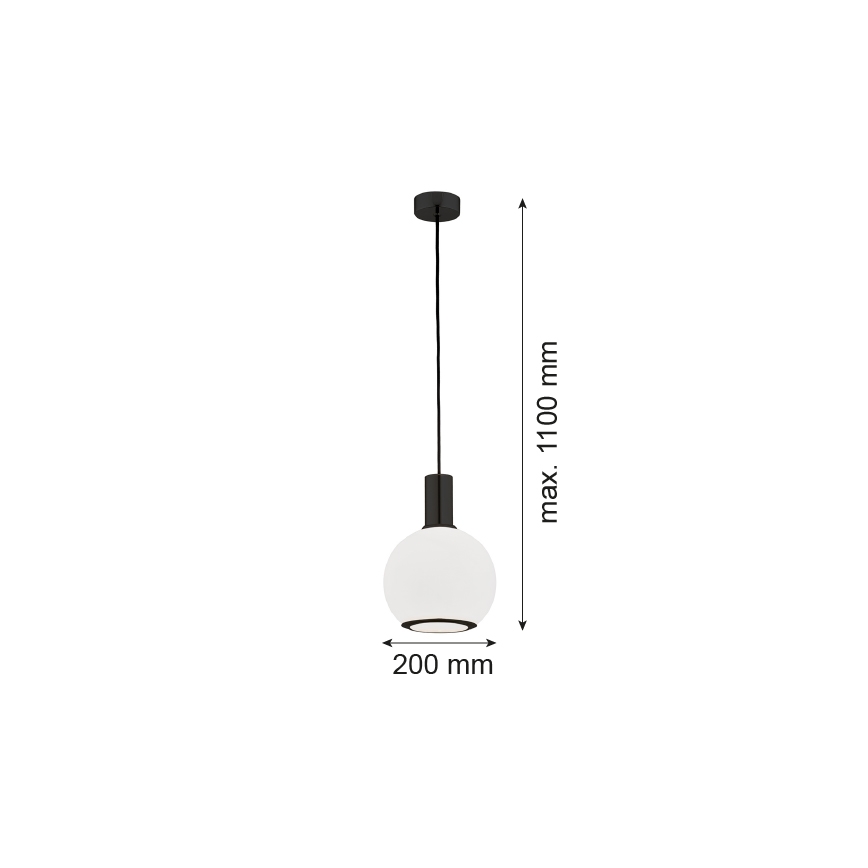 Argon 8564 - Luster na lanku SAGUNTO PLUS 1xE27/15W/230V pr. 20 cm čierna