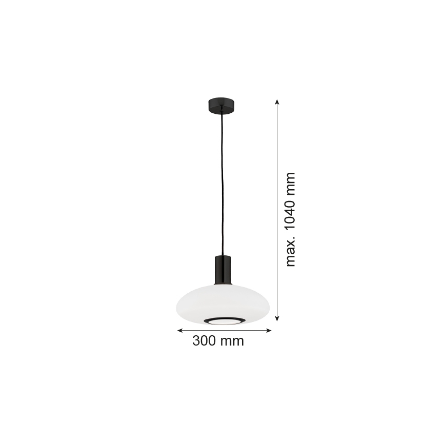 Argon 8565 - Luster na lanku SAGUNTO PLUS 1xE27/15W/230V pr. 30 cm čierna