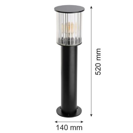 Argon 8749 - Vonkajšia lampa NORFOLK 1xE27/15W/230V IP44 52cm čierna