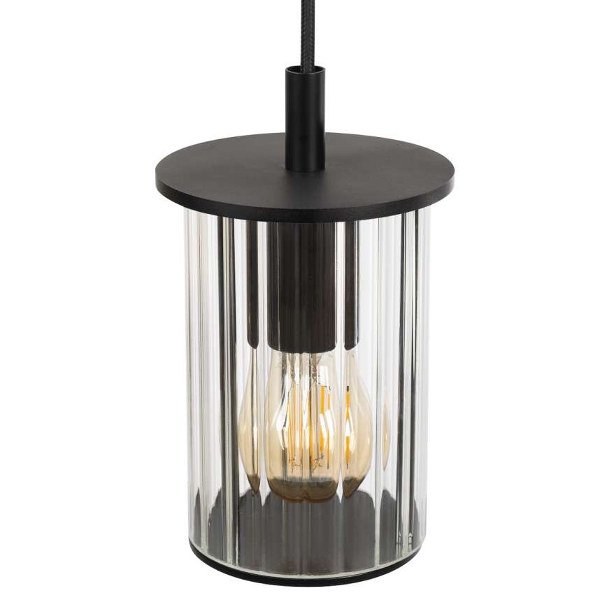 Argon 8751 - Vonkajší luster na lanku NORFOLK 1xE27/15W/230V IP44 čierna