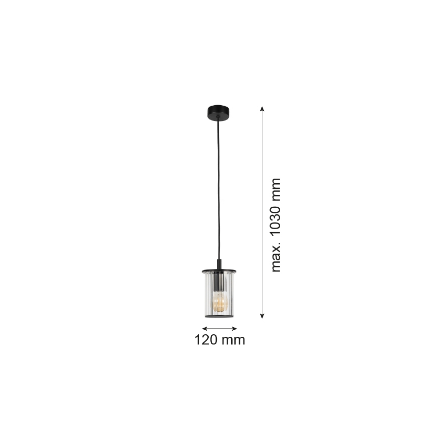 Argon 8751 - Vonkajší luster na lanku NORFOLK 1xE27/15W/230V IP44 čierna