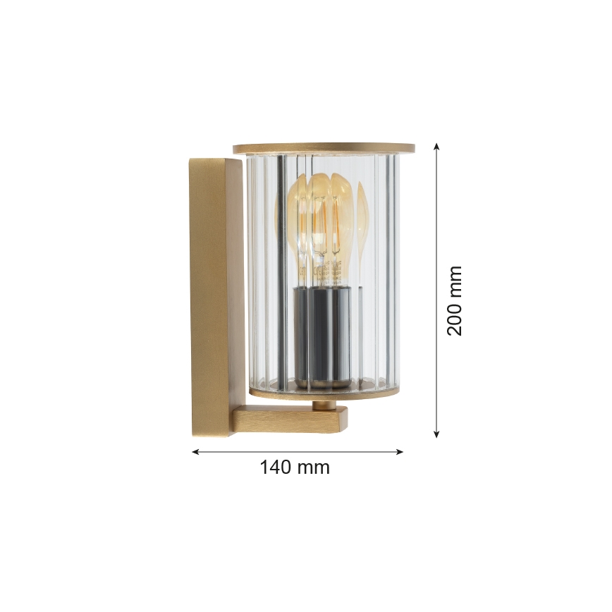 Argon 8752 - Vonkajšie nástenné svietidlo NORFOLK 1xE27/15W/230V IP44 zlatá