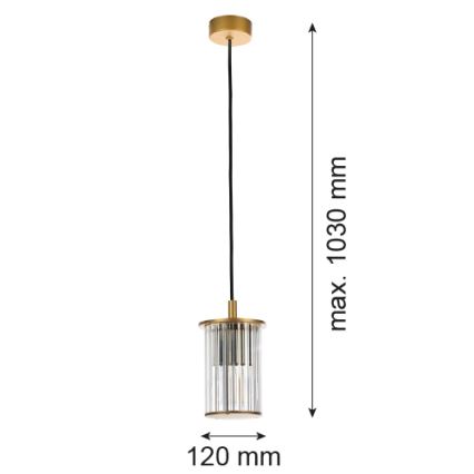 Argon 8755 - Vonkajší luster na lanku NORFOLK 1xE27/15W/230V IP44 zlatá
