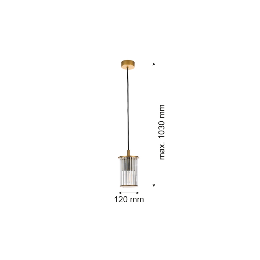 Argon 8755 - Vonkajší luster na lanku NORFOLK 1xE27/15W/230V IP44 zlatá
