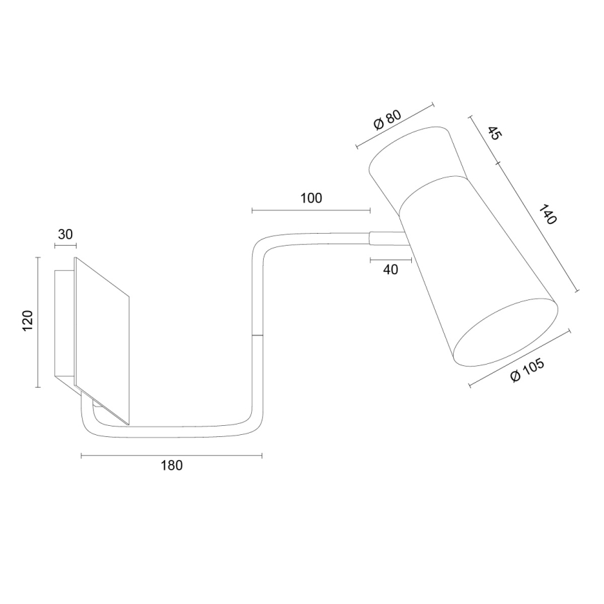 Argon 8880 - Nástenné svietidlo LORD 1xE14/7W/230V čierne