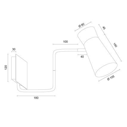 Argon 8883 - Nástenné svietidlo LORD 1xE14/7W/230V sivé