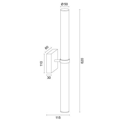 Argon 8925 - LED kúpeľňové osvetlenie zrkadla BATUMI LED/24W/230V 3000K IP44 lesklý chróm