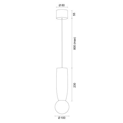 Argon 8937 - Závesné svietidlo na lanku BOLL 1xG9/6W/230V modré