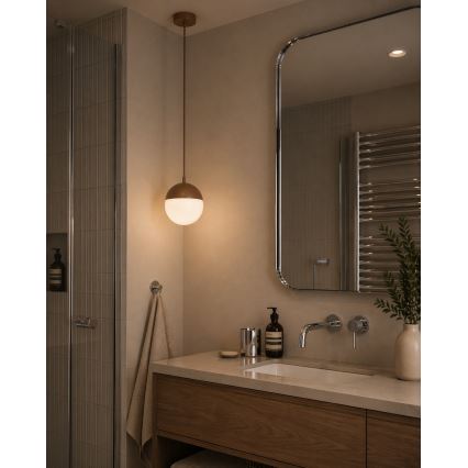 Argon 8998 - Vonkajšie závesné svietidlo na lanku LIV 1xE27/15W/230V IP44 hnedé
