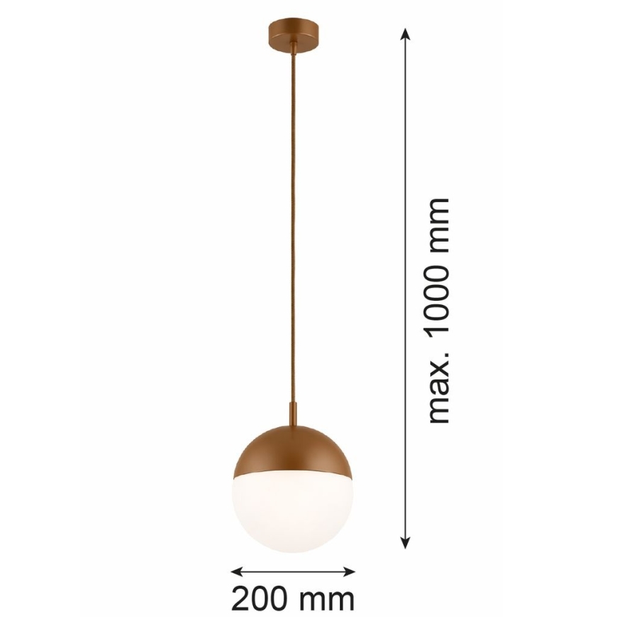 Argon 8998 - Vonkajšie závesné svietidlo na lanku LIV 1xE27/15W/230V IP44 hnedé