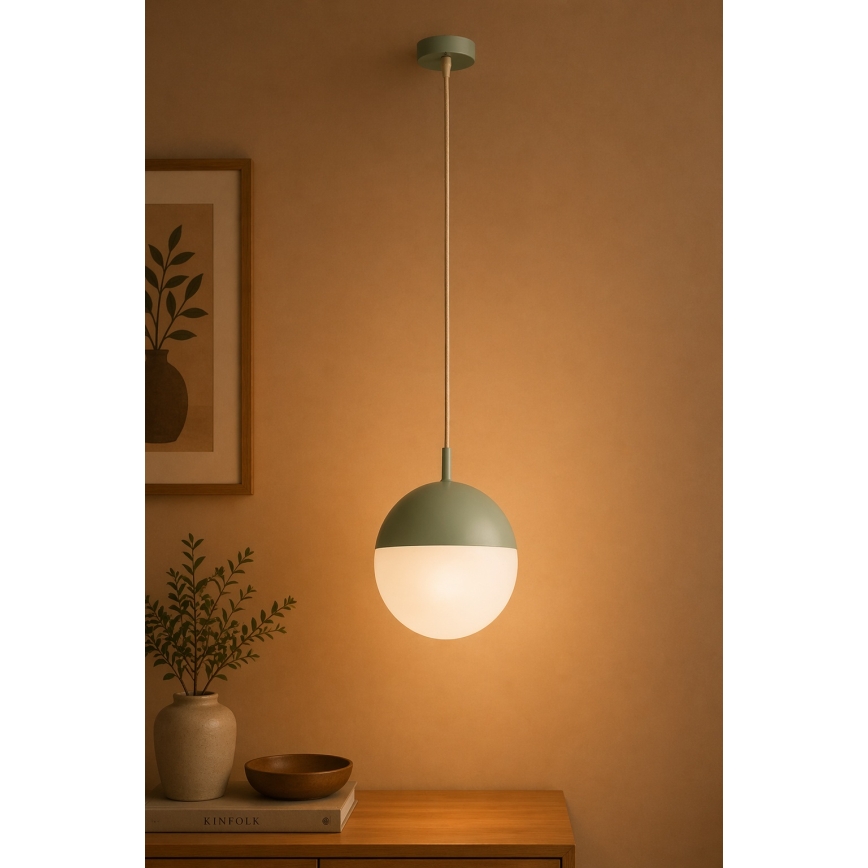 Argon 8999 - Vonkajší luster na lane LIV 1xE27/15W/230V IP44 zelený