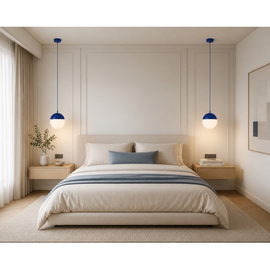 Argon 9000 - Vonkajšie závesné svietidlo na lanku LIV 1xE27/15W/230V IP44 modré
