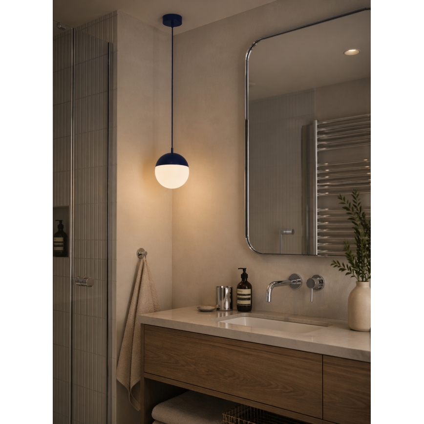 Argon 9000 - Vonkajšie závesné svietidlo na lanku LIV 1xE27/15W/230V IP44 modré