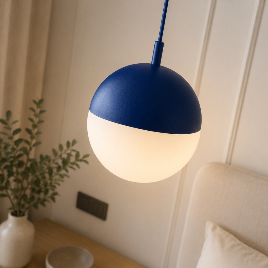 Argon 9000 - Vonkajšie závesné svietidlo na lanku LIV 1xE27/15W/230V IP44 modré
