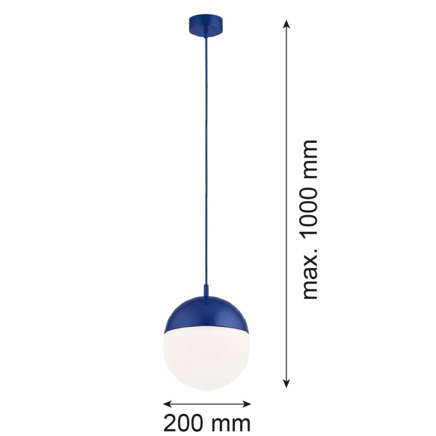 Argon 9000 - Vonkajšie závesné svietidlo na lanku LIV 1xE27/15W/230V IP44 modré