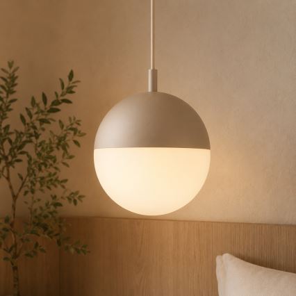 Argon 9001 - Vonkajšie závesné svietidlo na lanku LIV 1xE27/15W/230V IP44 béžové