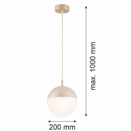 Argon 9001 - Vonkajšie závesné svietidlo na lanku LIV 1xE27/15W/230V IP44 béžové
