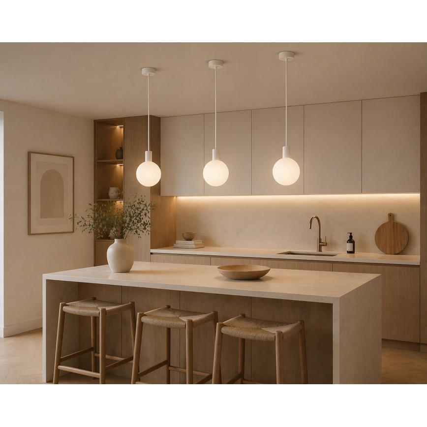 Argon 9004 - Vonkajší luster na lanku ORE 1xG9/6W/230V biely