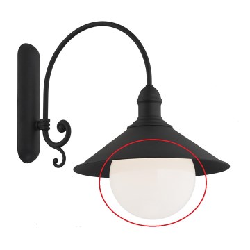 Argon - Náhradné sklo k lustru, nástennému svietidlu a vonkajšej lampe ERBA BIS biela