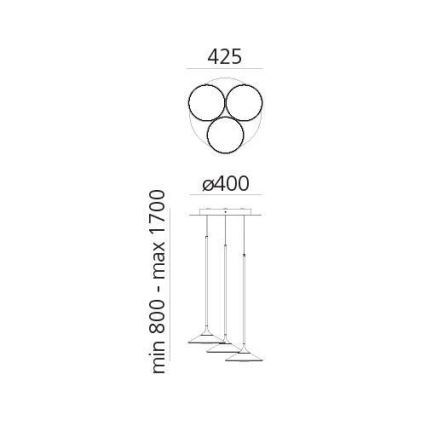Artemide 0353030A - LED Stmievateľný luster na lanku ORSA CLUSTER LED/22W/230V 3000K