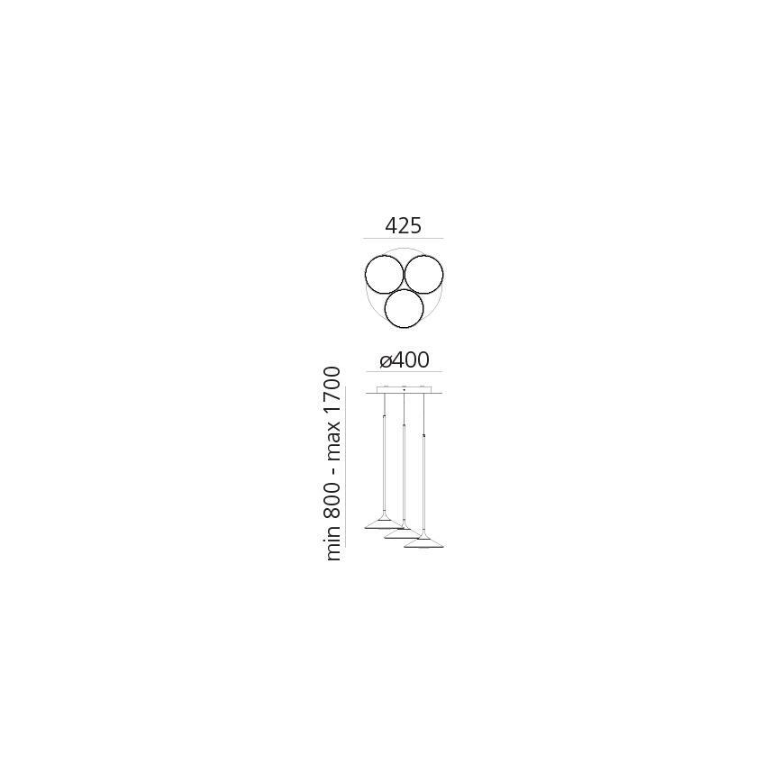 Artemide 0353030A - LED Stmievateľný luster na lanku ORSA CLUSTER LED/22W/230V 3000K