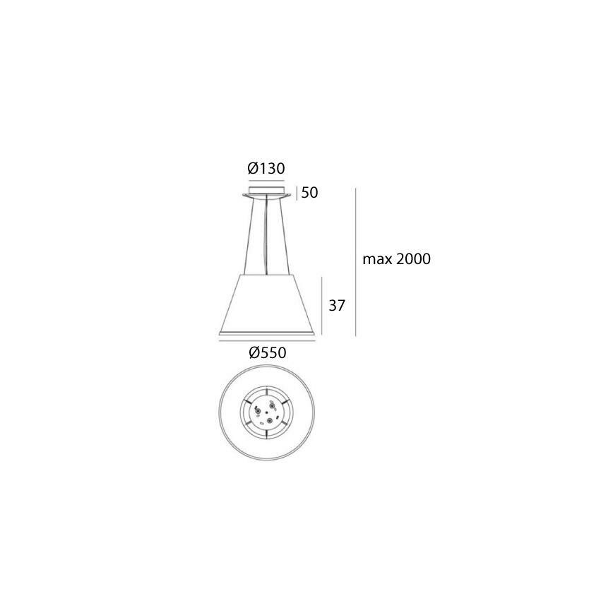 Artemide 1124110A - Luster na lanku CHOOSE MEGA 3xE27/12W/230V pr. 55 cm biela